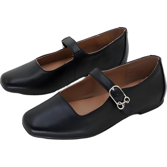 Sam & Libby Fredi Mary Jane Black Flats Strap Buckle Women's US 6.5M - Picture 2 of 6